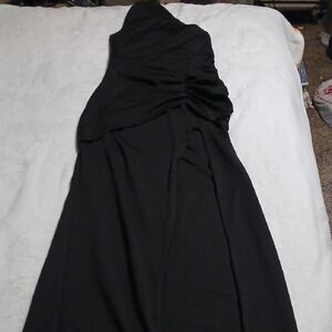 Elegant Strapless Black Evening Dress